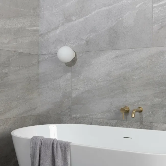 Astra Grey Matt Stone Effect Tiles 1200x600