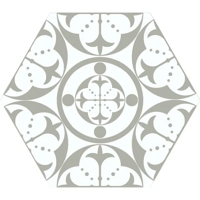 Carnaby Hexagon Decor Grey Tile