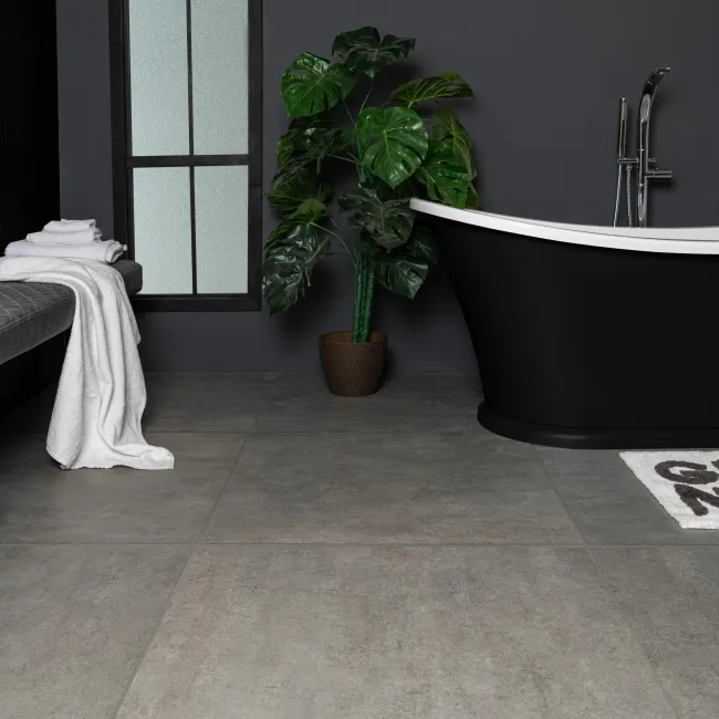 Clay Stone Effect Dark Stone Effect Grey Floor Tiles