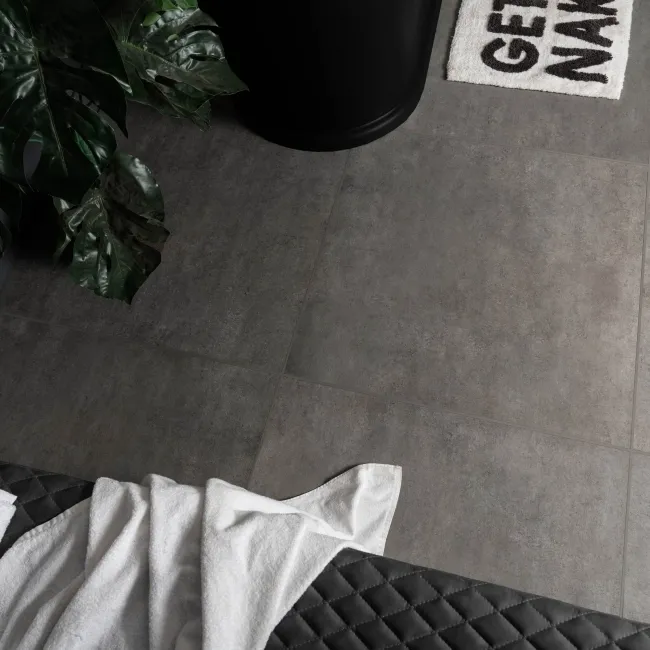 Clay Stone Effect Dark Stone Effect Grey Floor Tiles