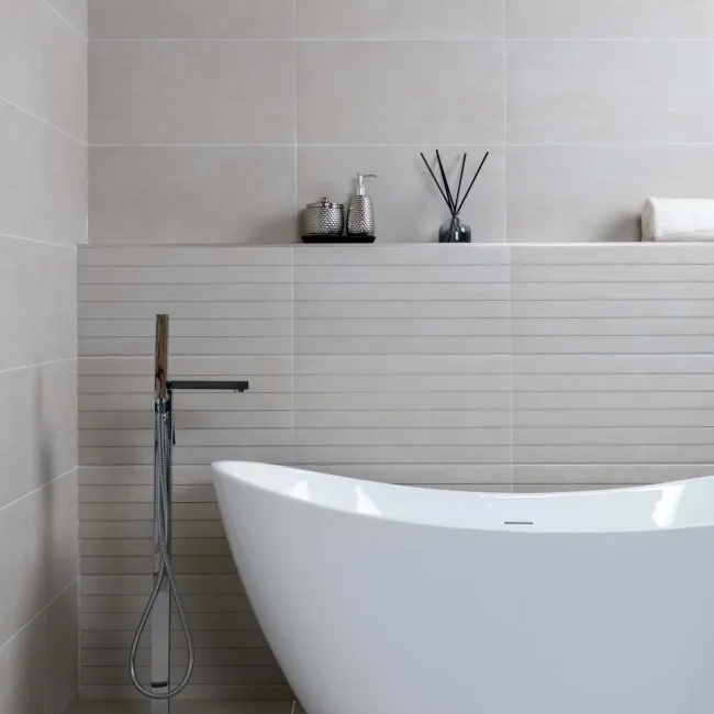 Porto Ivory Matt Concrete Effect Wall and Floor Tiles
