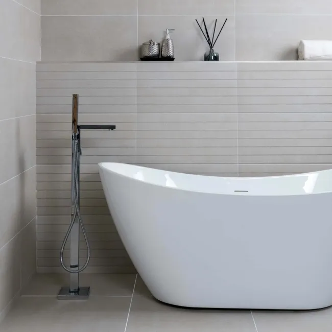 Porto Ivory Matt Decor Concrete Effect Wall Tiles