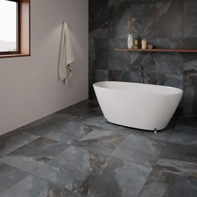 Newstone Sapphire Blue Matt Slate Effect Wall and Floor Tiles