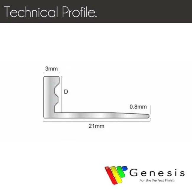 Aluminium Straight Edge Trim 6mm Bright Silver