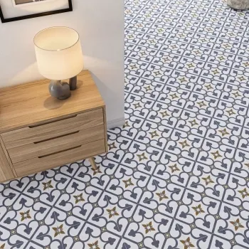 Bello Brighton Matt Blue Patterned Floor Tiles 45x45