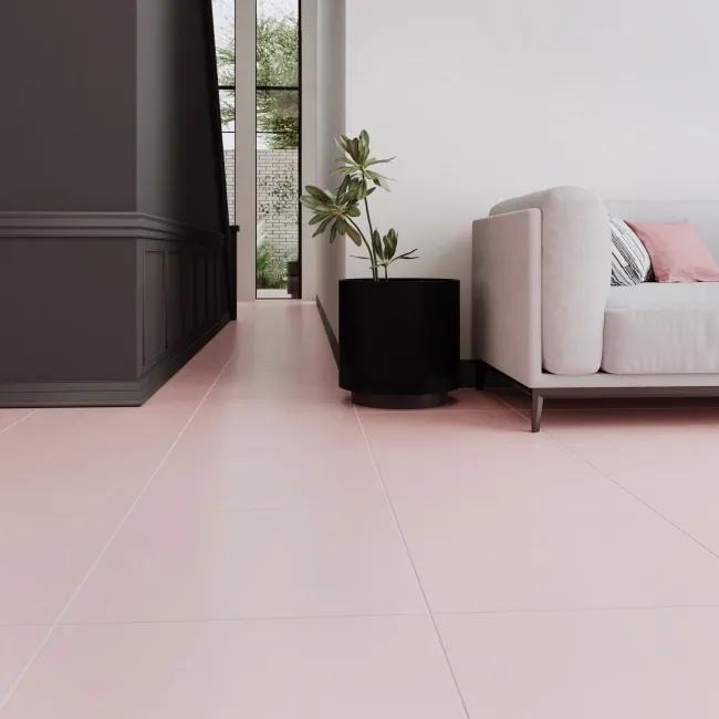 Cielo Polvere Pink Matt Plain Tiles 598x598