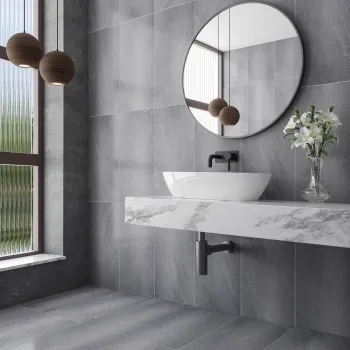Etna Anthracite Grey Stone Effect Wall and Floor Tile