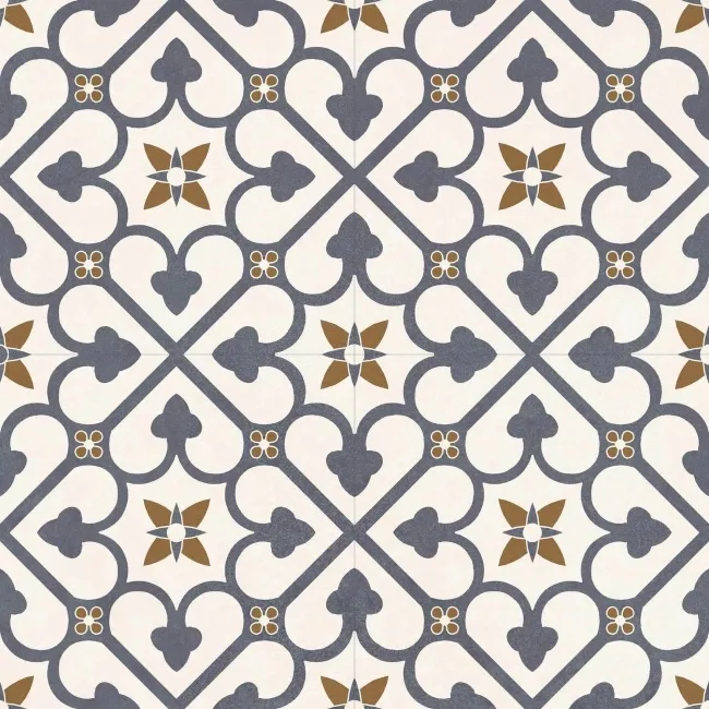 Bello Brighton Matt Blue Patterned Floor Tiles 45x45