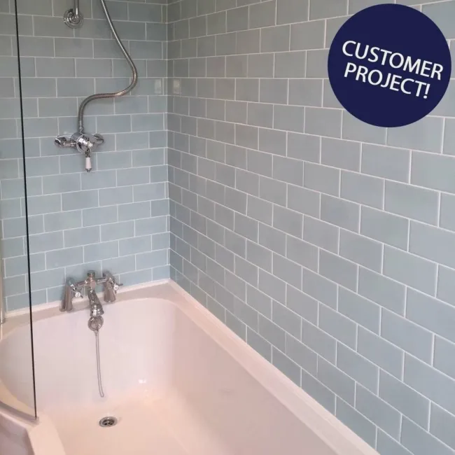 Liso Craquele Azul Blue Metro Tiles 75x150