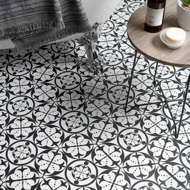 Carnaby Hexagon Decor Black Tile