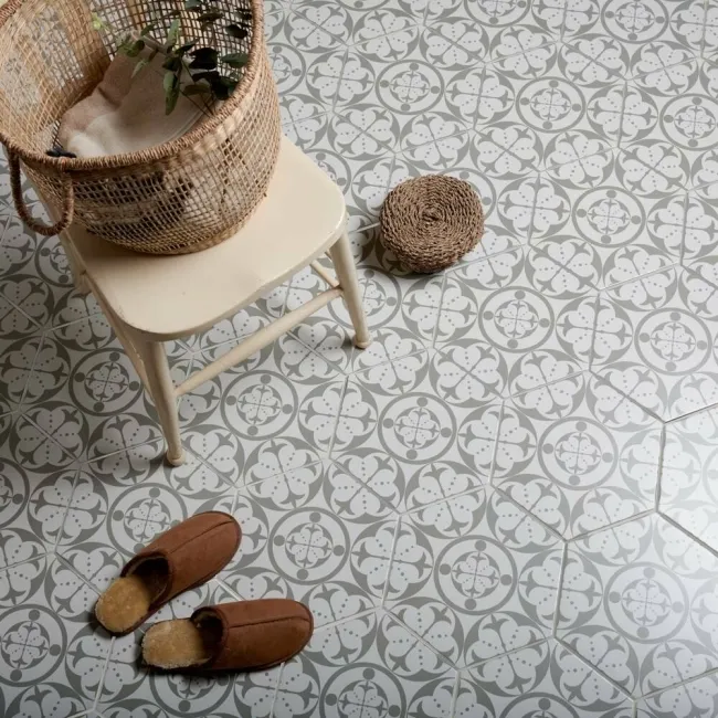 Carnaby Hexagon Decor Grey Tile