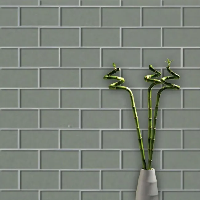 Liso Sage Green Gloss Metro Tiles 100x200