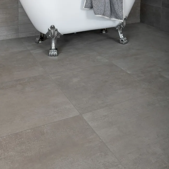 Porto Grey Matt Concrete Effect Wall and Floor Tiles 585x585