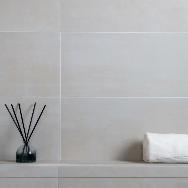 Porto Ivory Matt Concrete Effect Wall and Floor Tiles