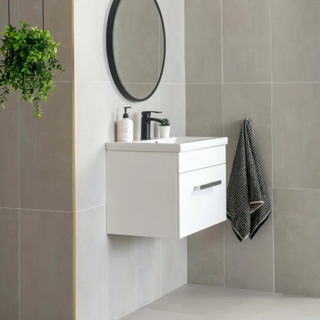 Porto White Matt Concrete Effect Wall and Floor Tiles