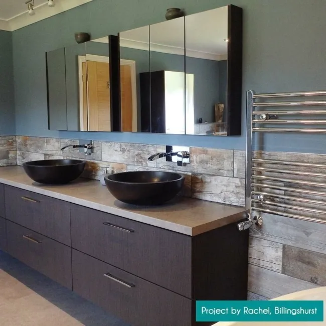 Vintage Blue Wood Effect Tile 15x60