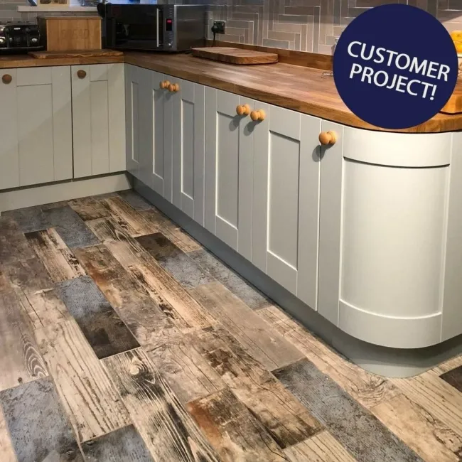 Vintage Blue Wood Effect Tile 15x60