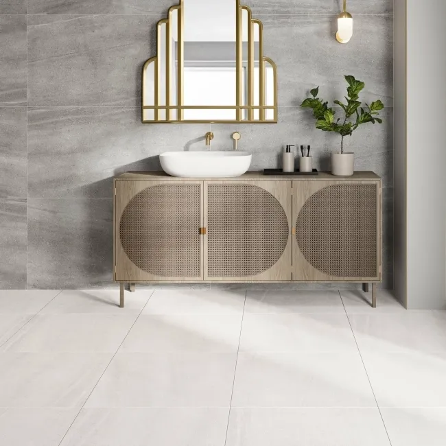 New Pietra Grey Rectified Matt Stone Effect Tile 1200x600x7mm