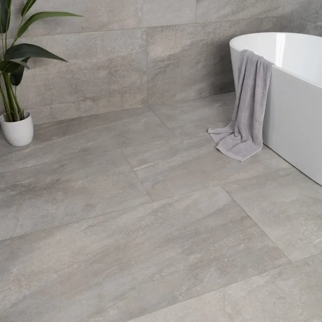 Astra Grey Matt Stone Effect Tiles 1200x600