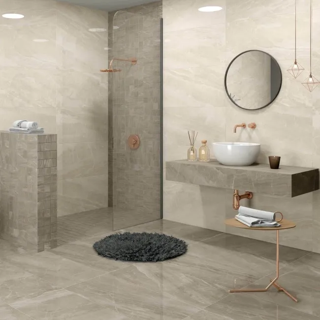 Kashmir Hueso Pulido/Leviglass Marble Effect Tiles 300x600