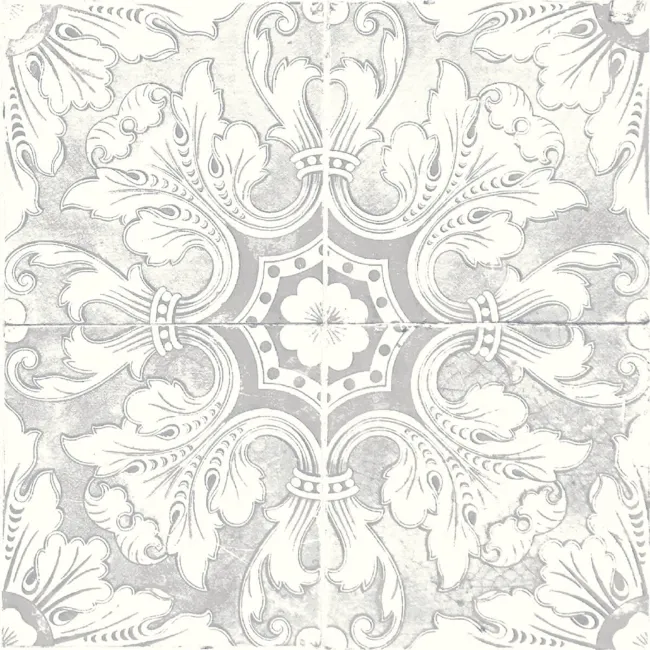 Nikea Grey Patterned  Matt Porcelain Wall and Floor Tile