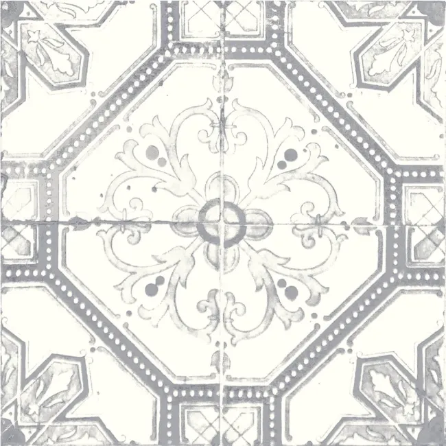 Nikea Grey Patterned  Matt Porcelain Wall and Floor Tile