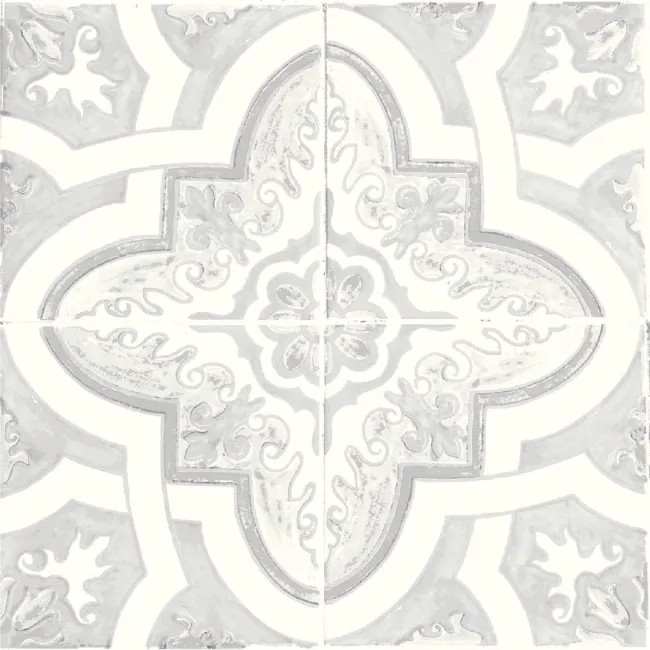 Nikea Grey Patterned  Matt Porcelain Wall and Floor Tile