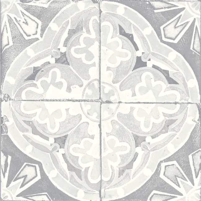 Nikea Grey Patterned  Matt Porcelain Wall and Floor Tile