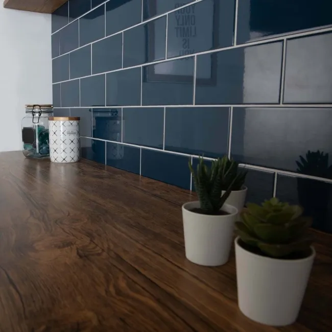 Liso Marino Blue Gloss Metro Tiles 100x200