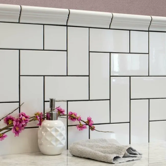 Liso Blanco White Brillo Metro Tiles 150x75