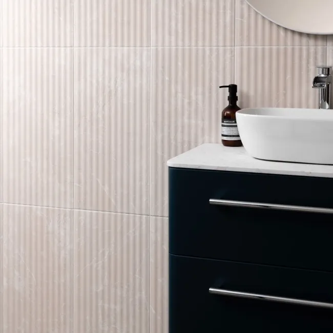 Imperial Warm White Matt marble Effect Decor Wall Tile 600x300