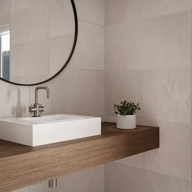 Etna Bone Light Grey Stone Effect Wall and Floor Tile