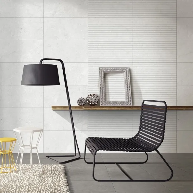Mare Decor White Stone Effect Matt Ceramic Wall Tile