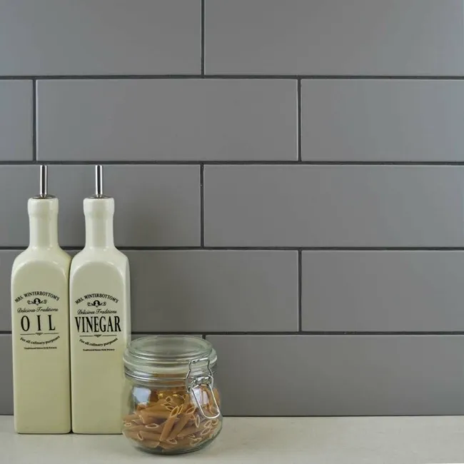 Bricks Grey Matt Ceramic Metro Wall Tiles 300x100x7mm