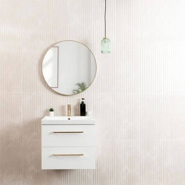 Imperial Warm White Gloss marble Effect Decor Wall Tile 600x300