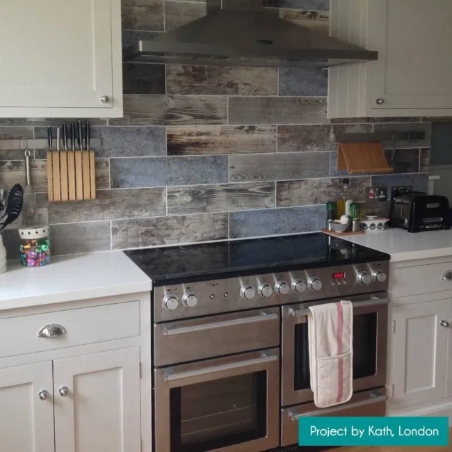 Vintage Blue Wood Effect Wall and Floor Tiles