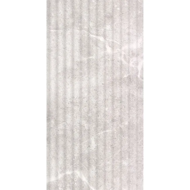 Agora Light Grey Gloss Marble Effect Decor Wall Tile 600x300