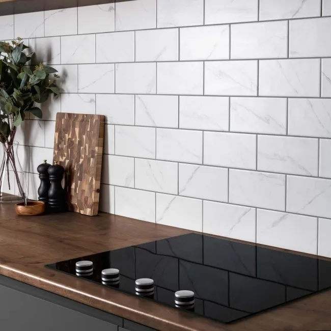 Apennine Bevelled Matt Marble Effect Tile 10x20