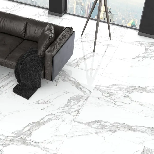 Eternal Grey Marble Effect Large Polished Porcelain Tile