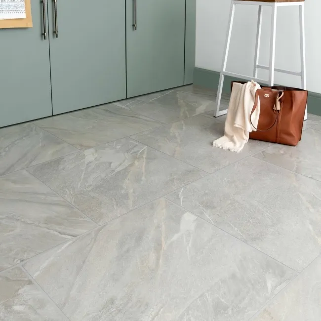 Granby Light Grey Matt Stone Effect Wall And Floor Tiles 597x597