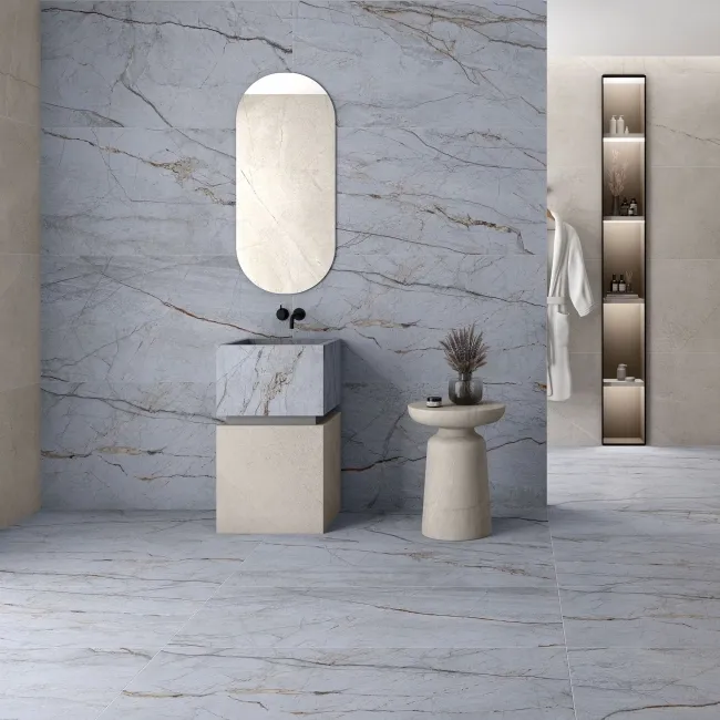 Roma Blue Marble Effect Porcelain Wall and Floor Tiles