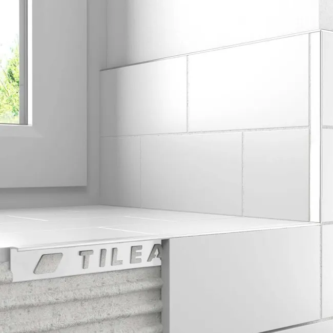 12mm White Square Edge Metal Trim