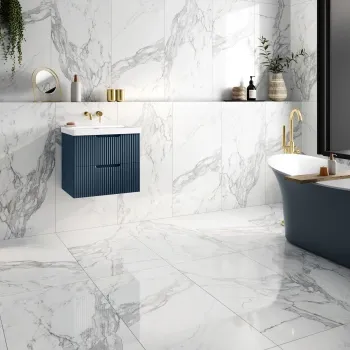Eternal Grey Marble Effect Large Polished Porcelain Tile