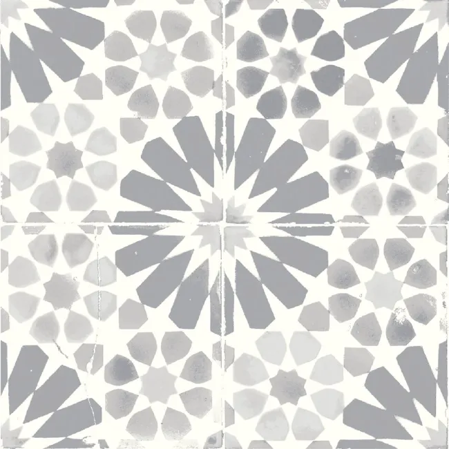 Nikea Grey Patterned  Matt Porcelain Wall and Floor Tile