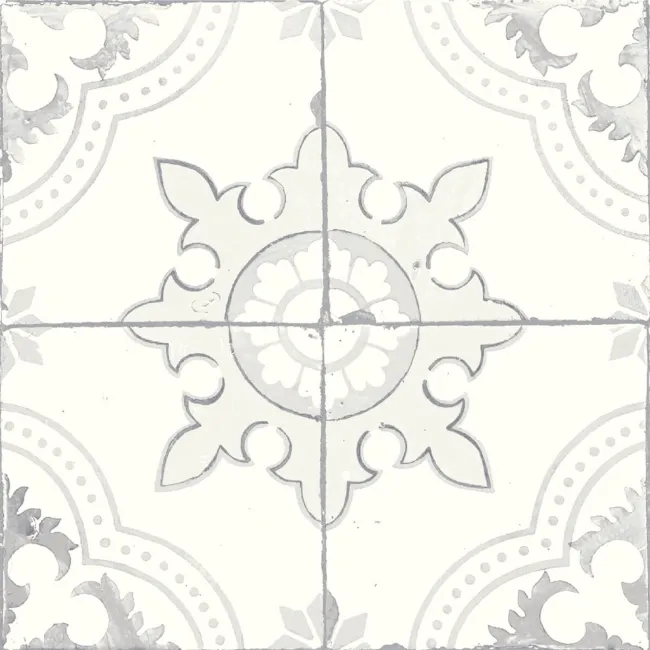 Nikea Grey Patterned  Matt Porcelain Wall and Floor Tile