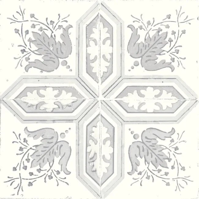 Nikea Grey Patterned  Matt Porcelain Wall and Floor Tile