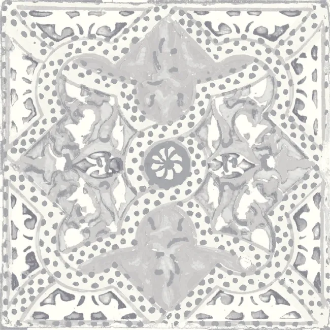 Nikea Grey Patterned  Matt Porcelain Wall and Floor Tile