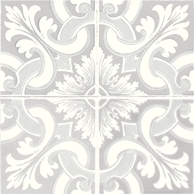 Nikea Grey Patterned  Matt Porcelain Wall and Floor Tile