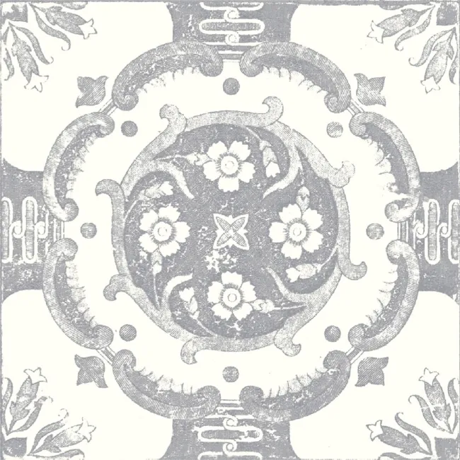 Nikea Grey Patterned  Matt Porcelain Wall and Floor Tile