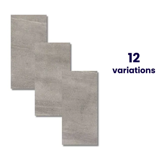 New Pietra Grey Rectified Matt Stone Effect Tile 600x300x7mm